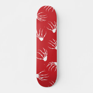 Skateboard Mains de squelette - Rouge