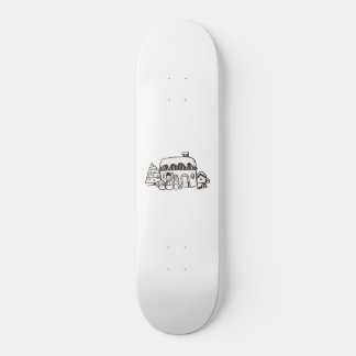Skateboard Maison de Noël avec bonhomme de neige