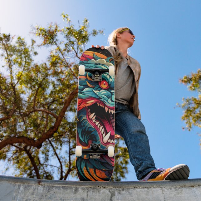 Skateboard Majesté du Dragon Oriental Moderne (Extérieur 1)