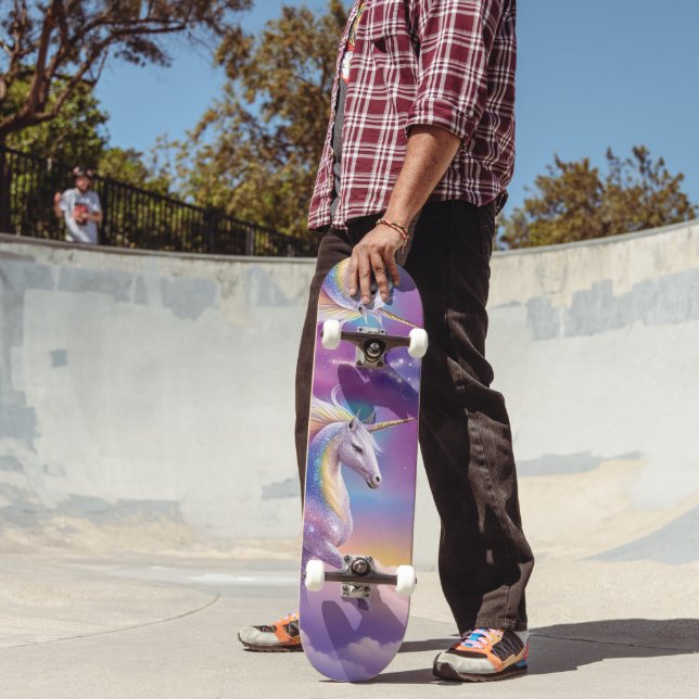 Skateboard Majestic White Unicorn Imaginaire Pastel Cloudy Sk (Extérieur 2)
