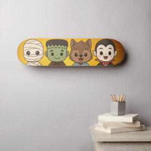 Skateboard Maman mignonne, Frankenstein, Dracula, loup-garou
