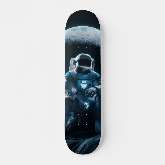 Skateboard Man sitting on the moon (Front)