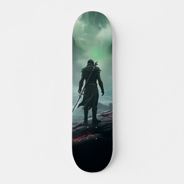 Skateboard Man Warrior In Cloudy Mountain (Front)