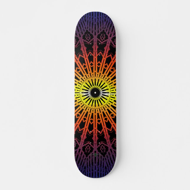 Skateboard Mandala Looking Glass ( Arc-en-ciel ) (Devant)