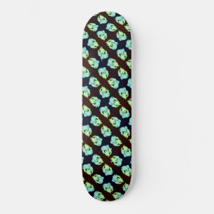 Skateboard Marbre brisé abstrait art moderne blanc vert