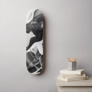 Skateboard Marbre noir et blanc tendance