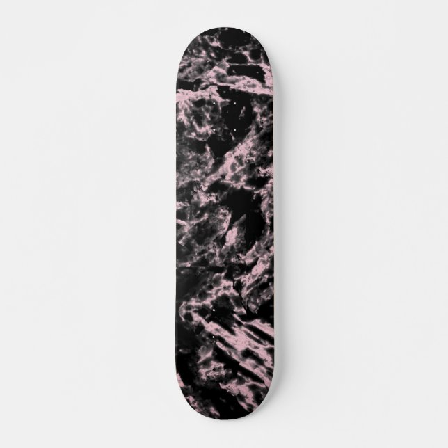 Skateboard Marbre rose et noir (Devant)