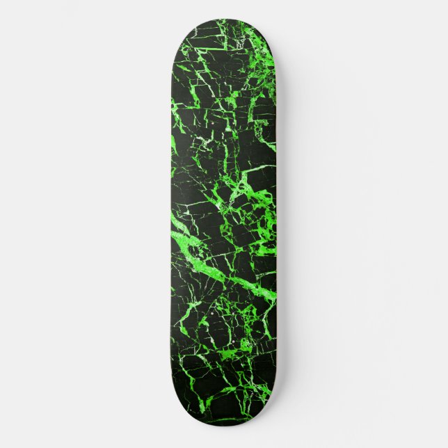 Skateboard Marbre vert et noir, (Recto)