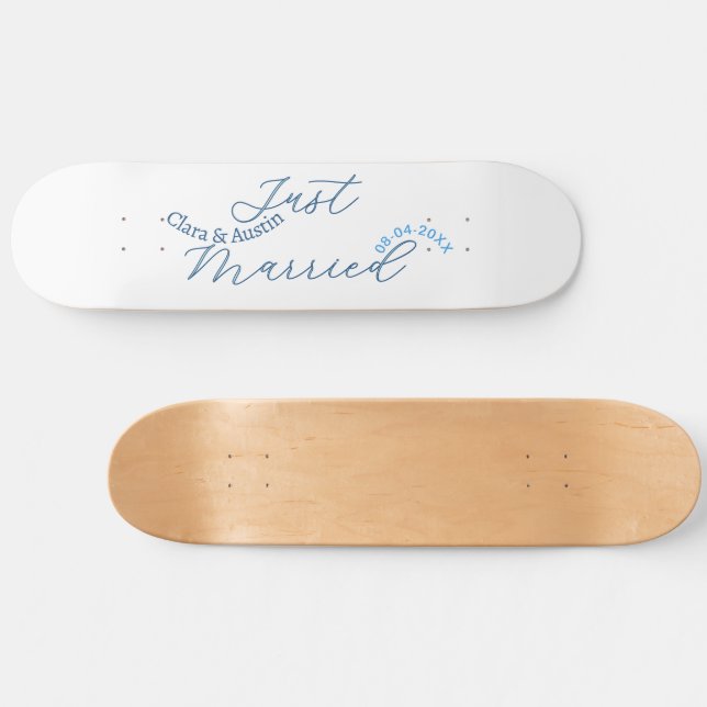 Skateboard Mariés design nom couple date année simulation de  (Horz)