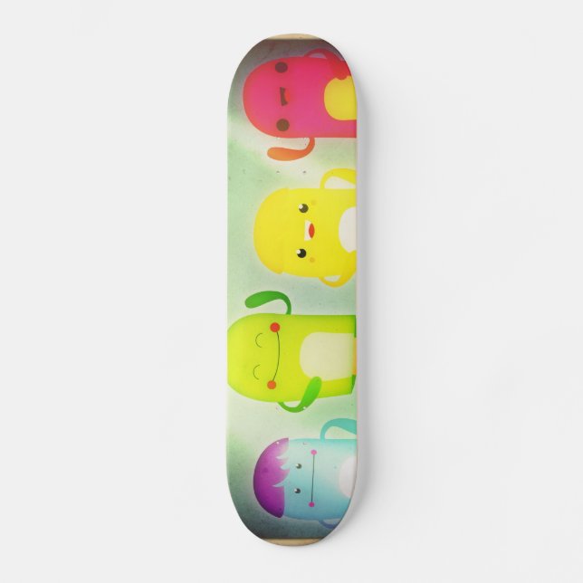 Skateboard Marionnettes heureuses (Recto)