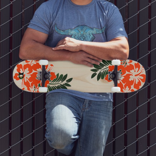 Skateboard Marque Hibiscus Dd Inspiré Hawaïen (Extérieur 3)
