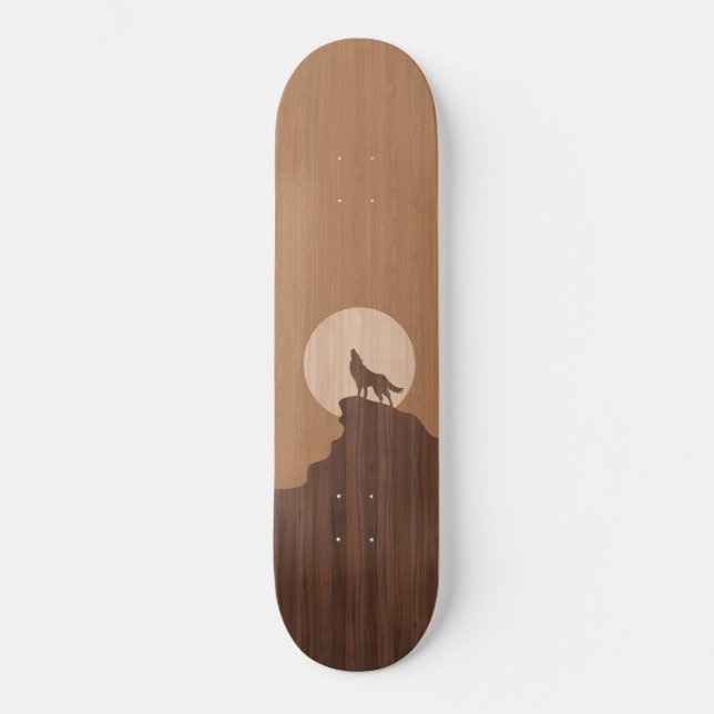 Skateboard Marqueterie de loup (Recto)