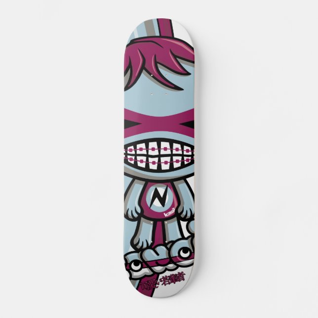 Skateboard Mascotte nerd (Recto)