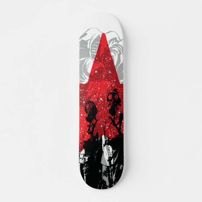 Skateboard Masque de gaz rouge d'étoile ! Planches à (Devant)