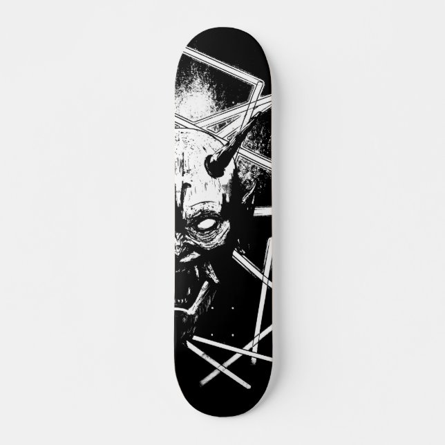 Skateboard Masque Hannya 8189 - Variant - Noir & Blanc (Devant)