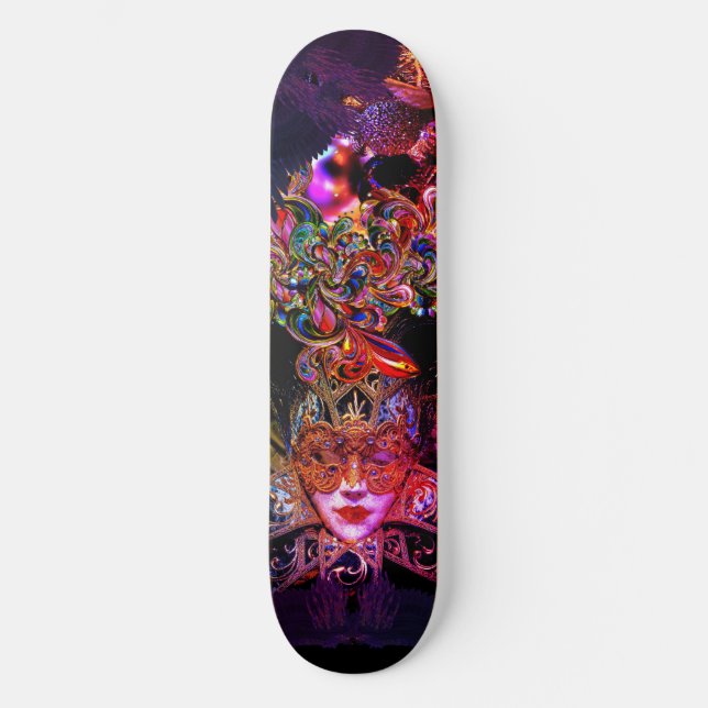 Skateboard Masquerade Ball masque beauté noir violet rose (Recto)