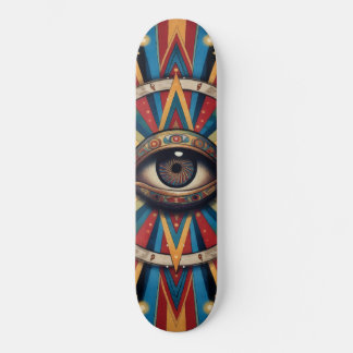 Skateboard Mauvais Œil Géométrique Rétro