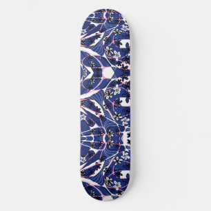Skateboard Mazipoodé Maximaliste Floral Neuro Art bleu rose