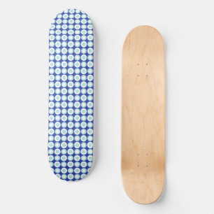 Skateboard Mazipoodles Polka Dot Donuts - Navy Duck Egg Blue