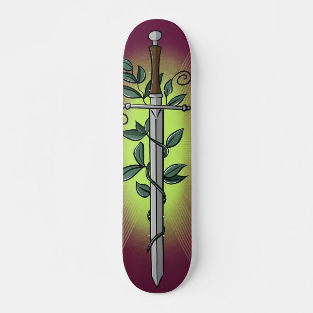 Skateboard Medieval Sword & Vine  (Devant)