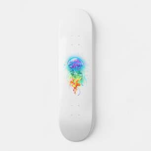 Skateboard Méduse arc-en-ciel