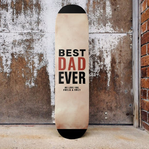 Skateboard Meilleur papa de toujours la mode Aquarelle Fête d
