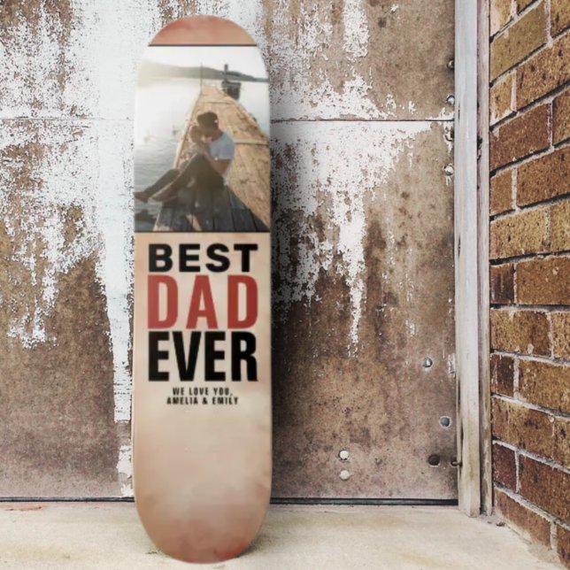 Skateboard Meilleur papa Ever aquarelle Photo de la Fête du P (Créateur téléchargé)