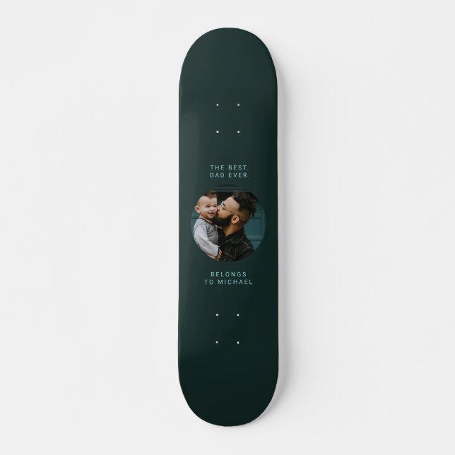 Skateboard Meilleure Fête des pères papa jamais | Vert Cool (Devant)