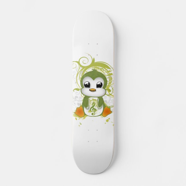 Skateboard Mélange pingouin vert fluffy effet musique note to (Recto)
