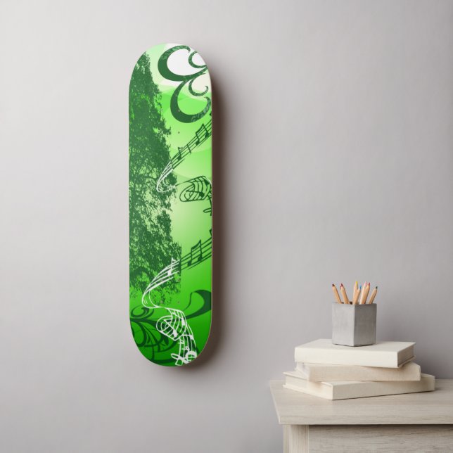 Skateboard Mélodie verte (Art mural)