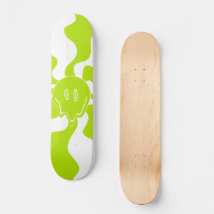 Skateboard Melt de sourire - Vert citron vert et blanc