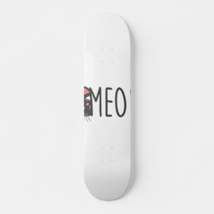 Skateboard Meow cat - Choisir la couleur arrière - plan