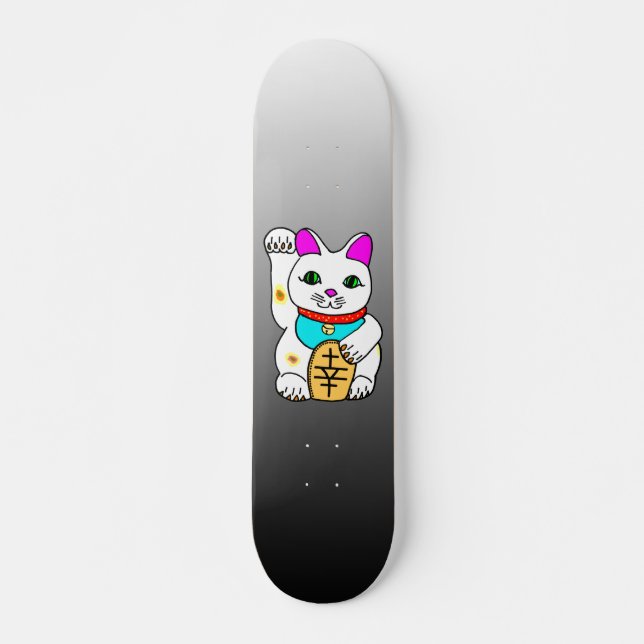 SKATEBOARD MEOWIERS CHALEUREUX CAT MANEKI NEKO GRAY / NOIR (Devant)