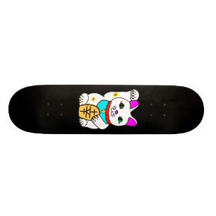 SKATEBOARD MEOWIERS CHALEUREUX CAT MANEKI NEKO NOIR