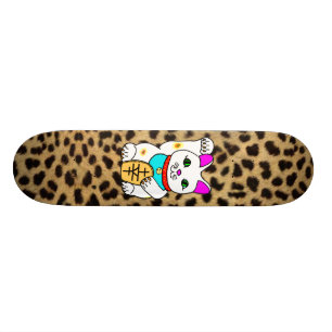 SKATEBOARD MEOWIES CHANCE CAT MANEKI NEKO LEOPARD