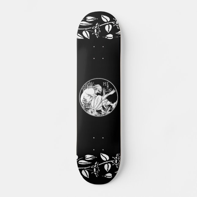 Skateboard Merlin imaginaire Art Nouveau (Recto)