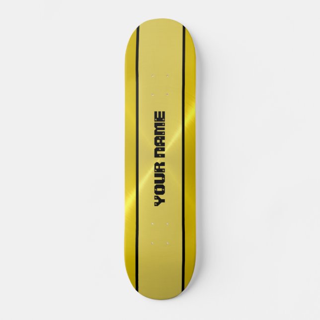 Skateboard Métal brillant d'acier inoxydable d'or (Recto)