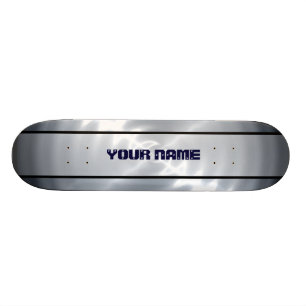 Skateboard Métal brillant gris 4 d'acier inoxydable