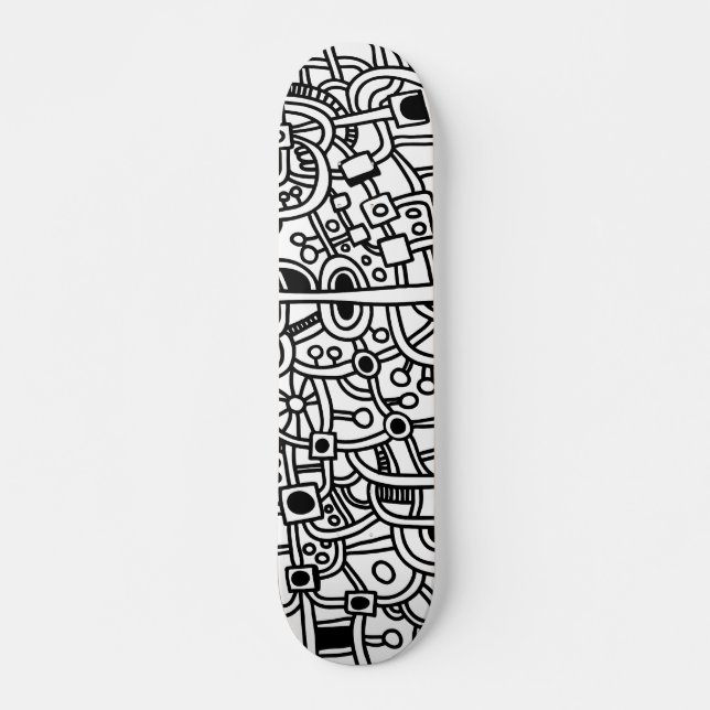 Skateboard Metropolis III - Noir sur blanc (Devant)
