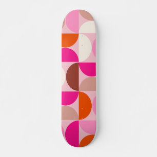Skateboard Mi-siècle Moderne Abstrait Motif rose orange