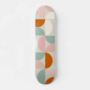 Skateboard Mi-siècle moderne Sage Vert Blush Orange Motif