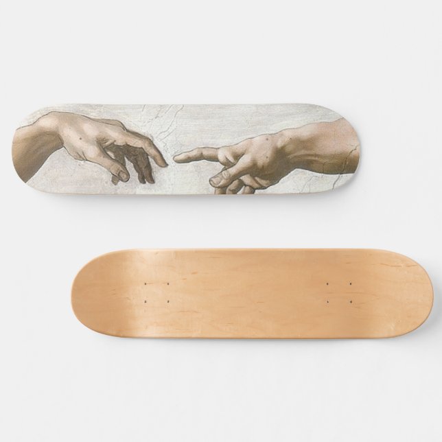 Skateboard Michaelangelo Hands Creation Adam God (Horz)