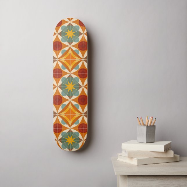 Skateboard Mid Century Modern Atomic Starburst Pattern (Art mural)
