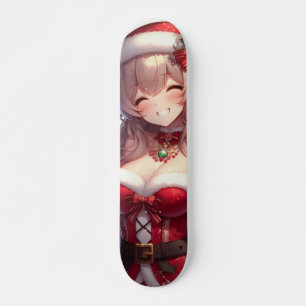 Skateboard mignonne fille de Noël anime