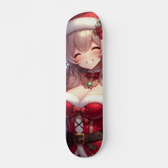 Skateboard mignonne fille de Noël anime (Devant)