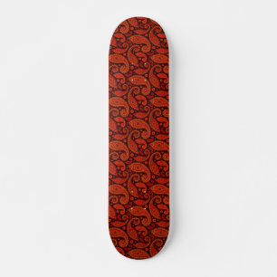 Skateboard Mignons motifs paisley tourbillonnants marron
