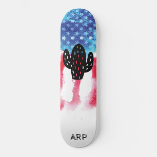 Skateboard *~* Militaire CACTUS Rouge Blanc Bleu