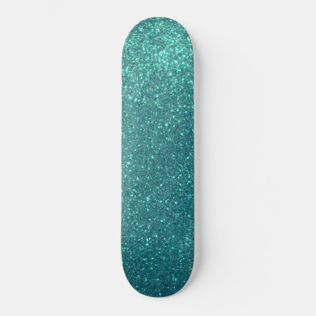 Skateboard Mitter Chic Elegant Teal Blue Sparkly (Recto)