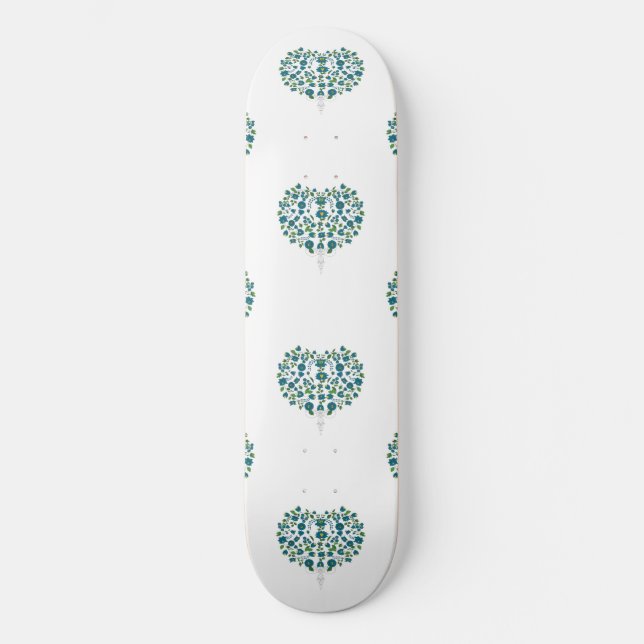 Skateboard Modèle de floraison cardiaque (Recto)