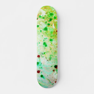 Skateboard Modèle tendance jaune vert moderne Abstrait